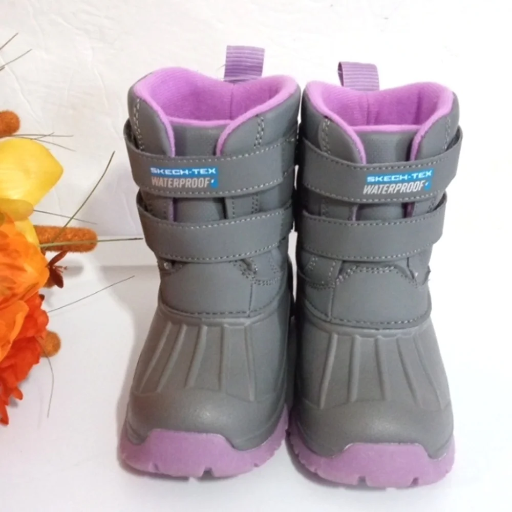 SKECHERS KIDS COLD RATED 29°C WATERPROOF INSULATED RAIN SNOW BOOTS SIZE 8 NWT